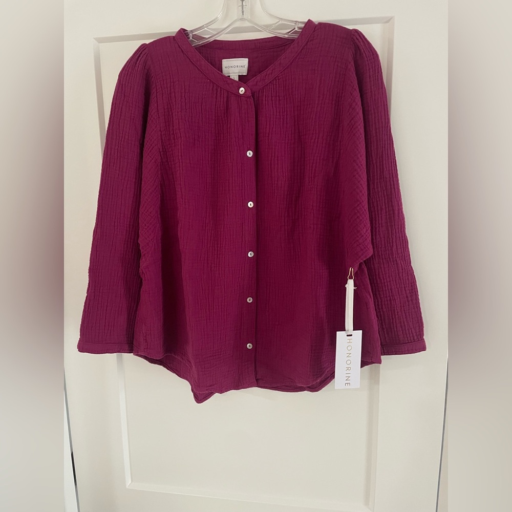NWT Honorine Chloe shirt in plum , Sz L